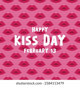 Happy Kiss Day. February 13. Lips seamless pattern. Eps 10.