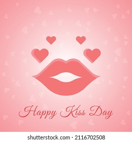 Happy kiss day. poster, banner, greeting card, vector illustration design.