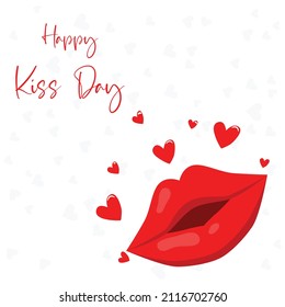 Happy kiss day. poster, banner, greeting card, vector illustration design.