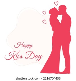 Happy kiss day. poster, banner, greeting card, vector illustration design.