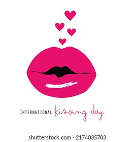 Happy kiss day. poster, banner, greeting card, vector illustration design.