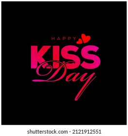 Post del vector del Día del Beso Feliz. Tipografía del Día del Beso.