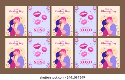 happy kissing day vector illustration flat design