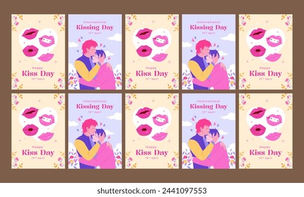 happy kissing day vector illustration flat design