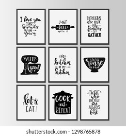 Happy kitchen drawn typography poster. Conceptual handwritten phrase Home and Family T shirt hand lettered calligraphic design. Inspirational vector