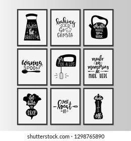 Happy kitchen drawn typography poster. Conceptual handwritten phrase Home and Family T shirt hand lettered calligraphic design. Inspirational vector