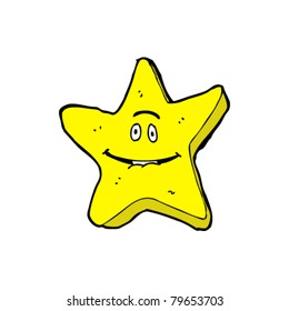 happy kitsch star cartoon