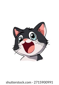 happy kitten smiling cartoon vector graphic