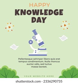 Happy Knowledge Day banner greeting card design.