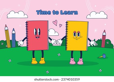 Happy knowledge day celebration. International knowledge day. September 1. knowledge day background. Education. Cartoon Vector illustration for Poster, Banner, Greeting, Card, Template. 1st September.