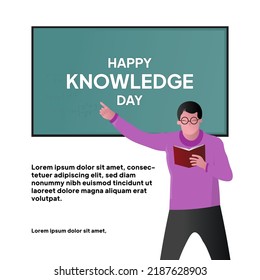 Happy knowledge day vector illustration template.