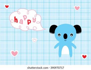 happy koala bear valentine greeting