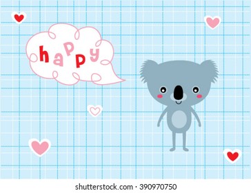 happy koala bear valentine greeting