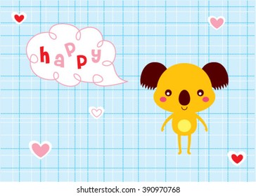 happy koala bear valentine greeting