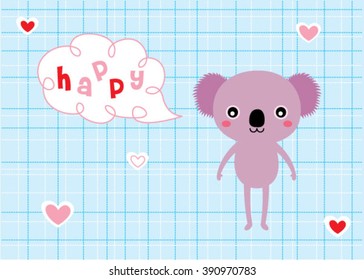 happy koala bear valentine greeting