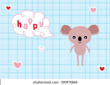happy koala bear valentine greeting