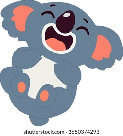 Happy Koala Cartoon Illustration hand drawn