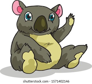 Happy Koala Cartoon Vector Illustration