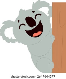 Tronco de árvore de apego feliz Koala