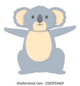 Happy koala icon cartoon vector. Animal bear. Sleep cute