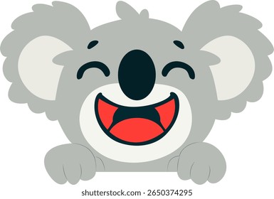 Happy Koala Peeking Cartoon hand drawn