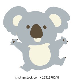 A happy koala. Vector illustration on white background.