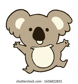 A happy koala. Vector illustration on white background.
