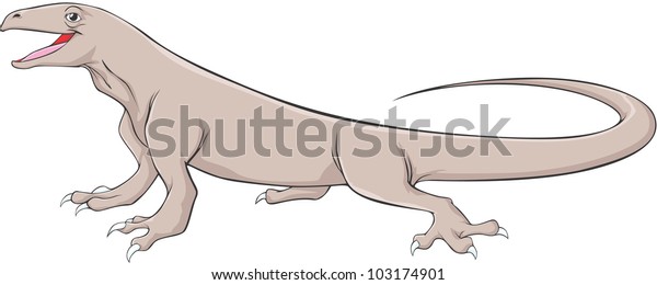 Happy Komodo Dragon Cartoon Stock Vector (Royalty Free) 103174901