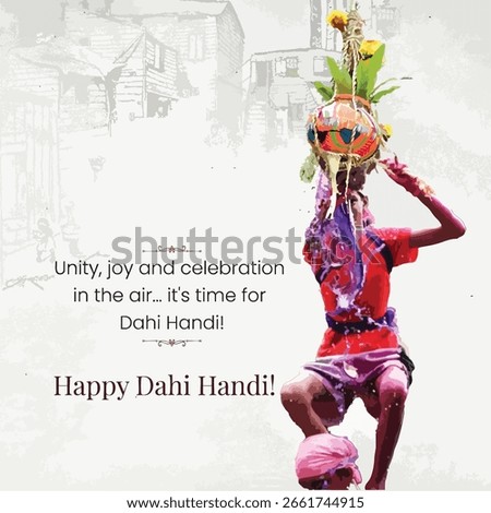 Happy Krishna Dahi Handi with Broke Handi with Boys
