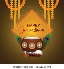 Happy krishna janmashtami background post