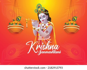 Happy Krishna Janmashtami Celebration Card