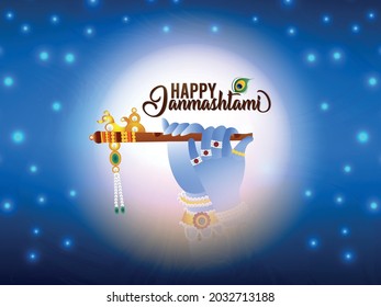 Happy krishna janmashtami celebration greeting card