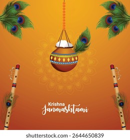 Happy krishna janmashtami festival background