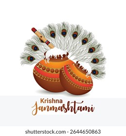 Happy krishna janmashtami festival background