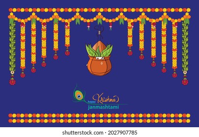 Happy Krishna Janmashtami Gokulashtami Vector