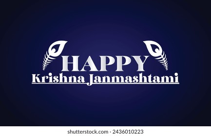 Happy Krishna Janmashtami Stylish Text Design