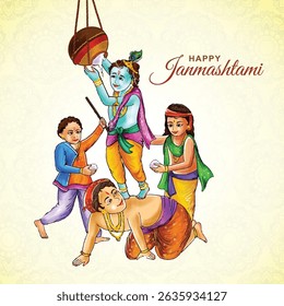 Happy Krishna Janmashtami Vector Images