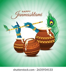 Happy Krishna Janmashtami Vector Images
