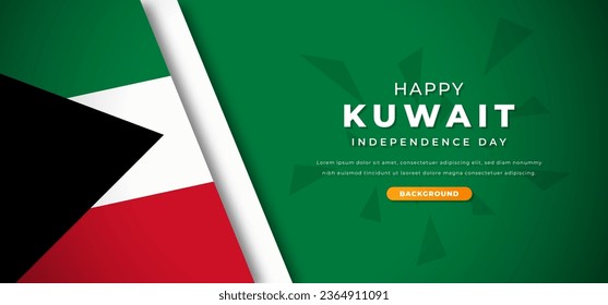 Papel de diseño del Día de la Independencia de Kuwait para cortar formas Ilustración de fondo para afiches, pancartas, publicidad, tarjeta de saludo