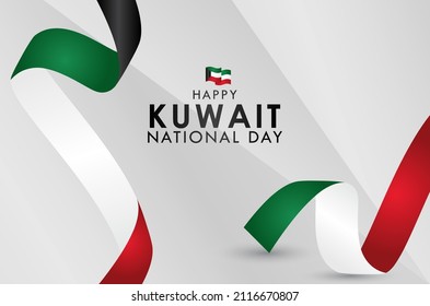 Happy Kuwait National Day Celebration Vector Template Design Illustration