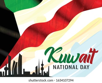 Happy Kuwait National Day, Vector Illustration for 25th February Celebration.