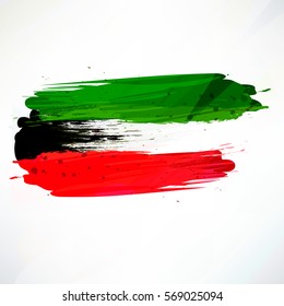 Happy Kuwait National Day, Vector Illustration Wallpaper design based on grungy Flag.