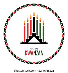 Happy Kwanzaa. African celebration. Vector illustration on white background. 