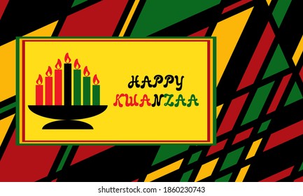 Happy Kwanzaa. Is an annual celebration of African-American culture which is held from December 26 to January 1. African American cultures festival. Vector illustration EPS 10.