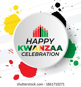 Happy Kwanzaa. Is an annual celebration of African-American culture which is held from December 26 to January 1. African American cultures festival. Vector illustration EPS 10.