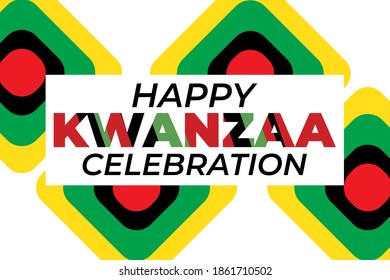 Happy Kwanzaa. Is an annual celebration of African-American culture which is held from December 26 to January 1. African American cultures festival. Vector illustration EPS 10.