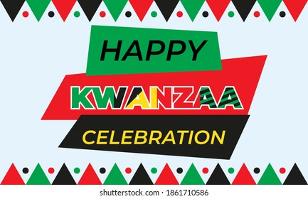 Happy Kwanzaa. Is an annual celebration of African-American culture which is held from December 26 to January 1. African American cultures festival. Vector illustration EPS 10.
