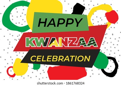 Happy Kwanzaa. Is an annual celebration of African-American culture which is held from December 26 to January 1. African American cultures festival. Vector illustration EPS 10.