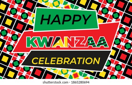 Happy Kwanzaa. Is an annual celebration of African-American culture which is held from December 26 to January 1. African American cultures festival. Vector illustration EPS 10.