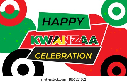 Happy Kwanzaa. Is an annual celebration of African-American culture which is held from December 26 to January 1. African American cultures festival. Vector illustration EPS 10.